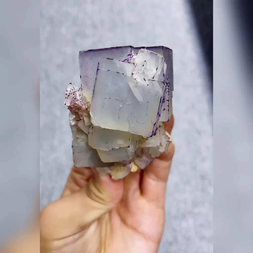 Natural Purple Pattern Fluorite comes from Guizhou,China 55*45*80MM - image 4