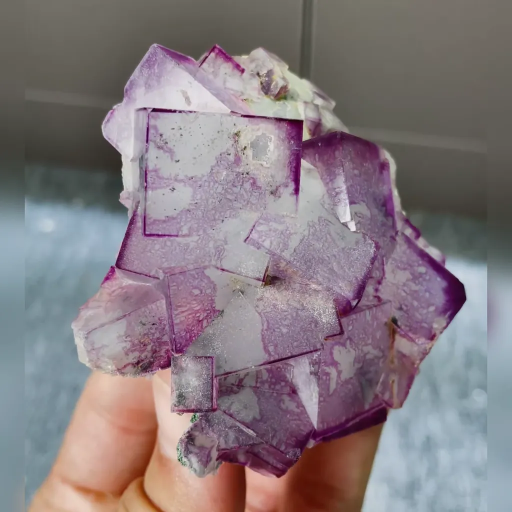 Natural Purple Pattern Fluorite comes from Guizhou,China 65*70*35MM - image 2