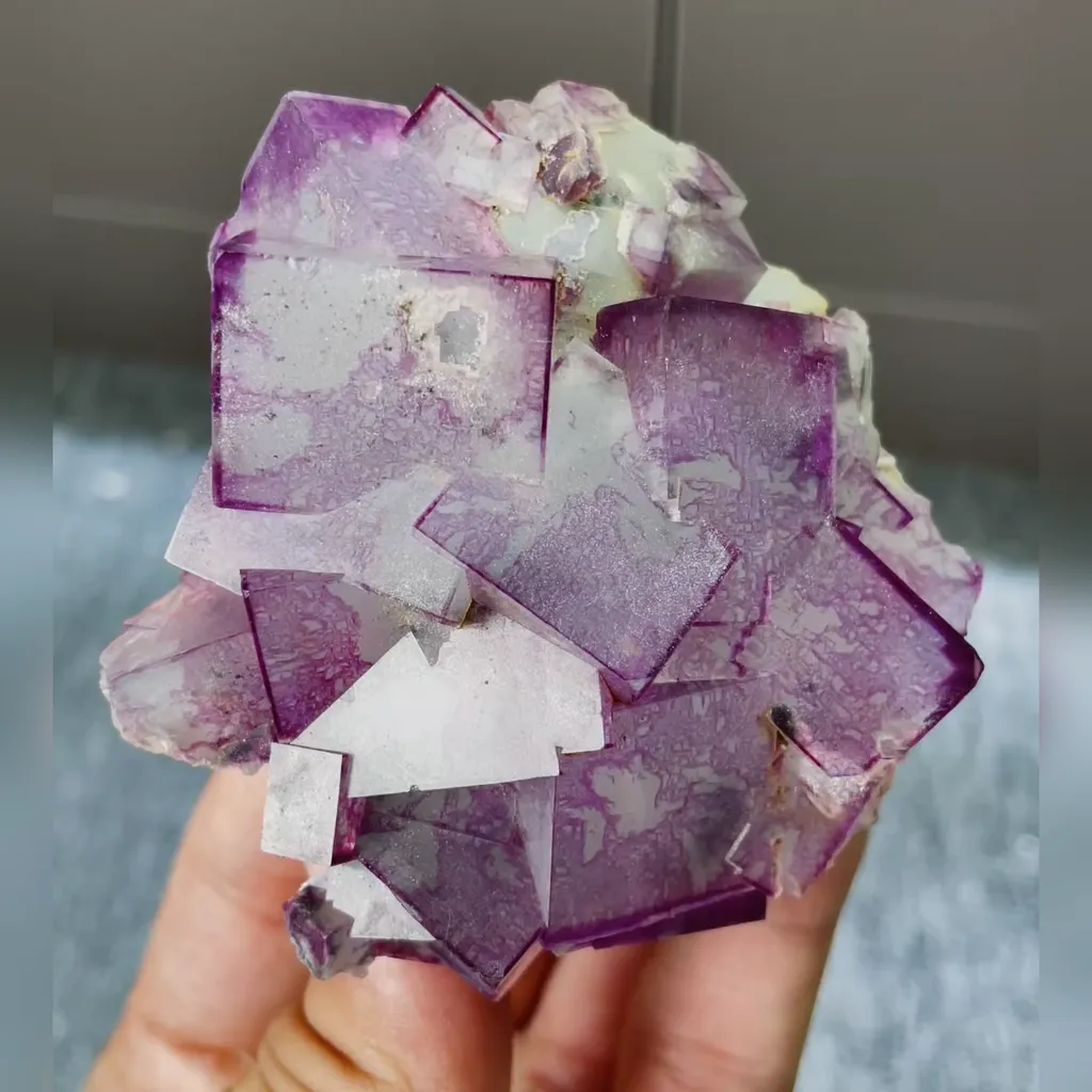 Natural Purple Pattern Fluorite comes from Guizhou,China 65*70*35MM image
