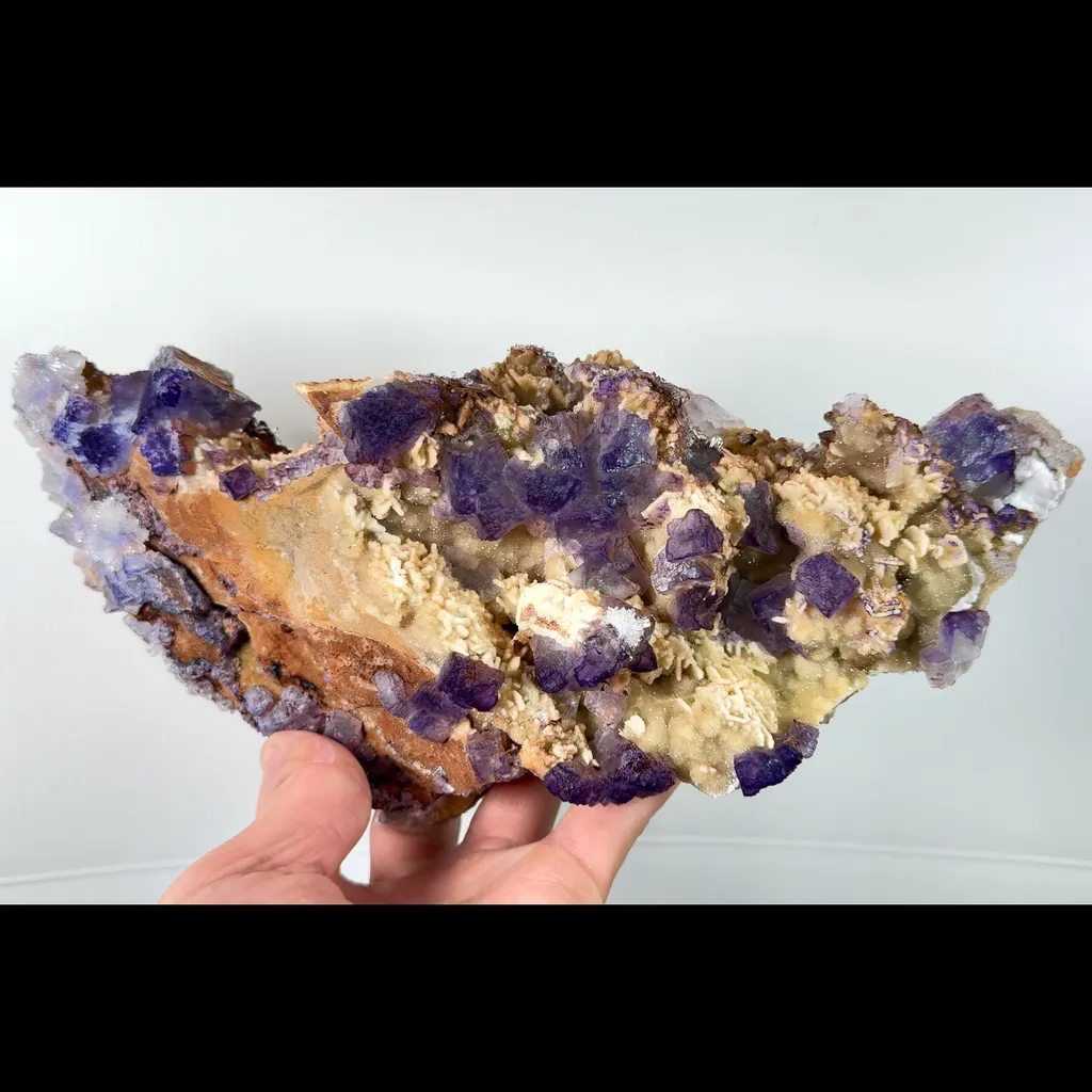 Natural Purple Pattern Fluorite Gypsum and Barite Mineral Specimen,High Quality Specimen,GUIZHOU,CHINA(255*100*65mm) - image 5