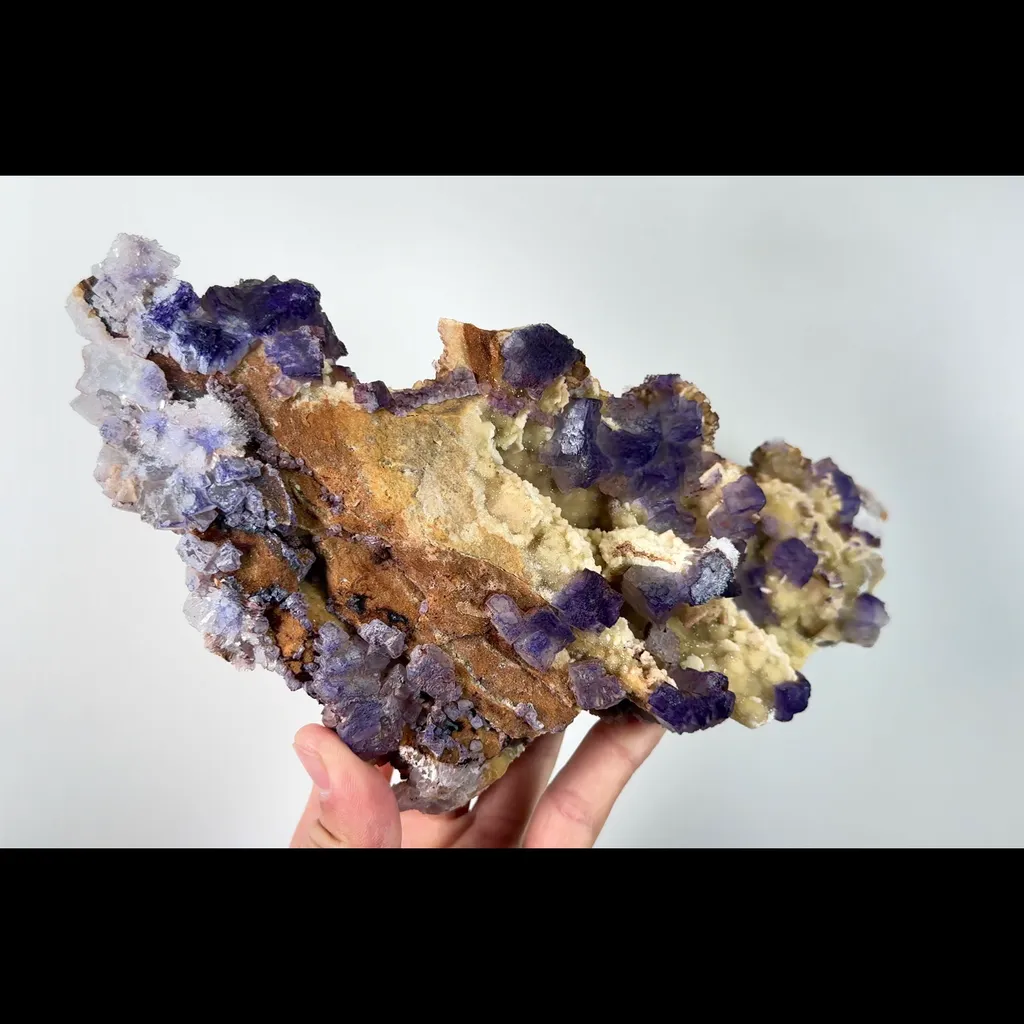 Natural Purple Pattern Fluorite Gypsum and Barite Mineral Specimen,High Quality Specimen,GUIZHOU,CHINA(255*100*65mm) - image 2