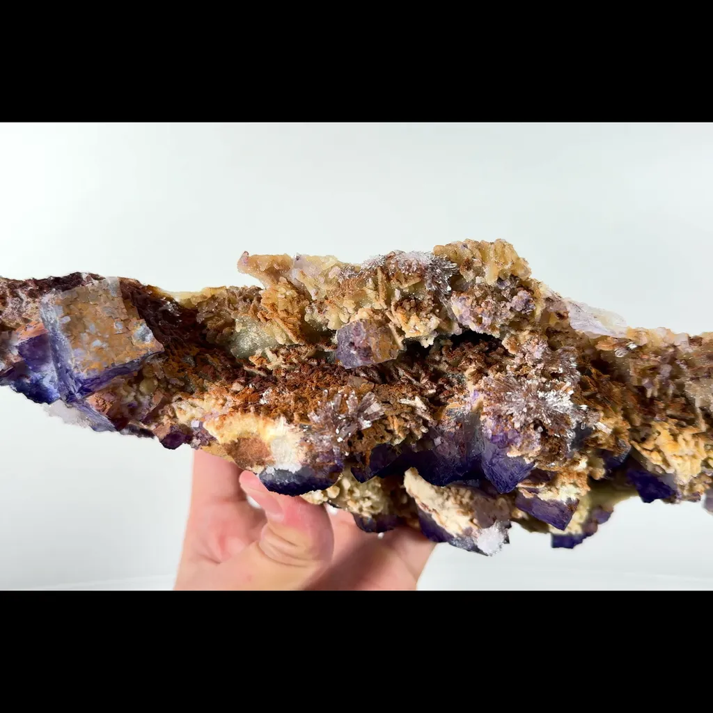 Natural Purple Pattern Fluorite Gypsum and Barite Mineral Specimen,High Quality Specimen,GUIZHOU,CHINA(255*100*65mm) - image 3