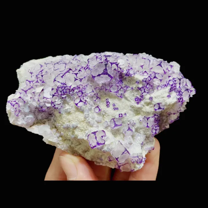 Natural Purple Pattern Fluorite, Mineral Specimen: Guizhou,China (90*65*25MM) image