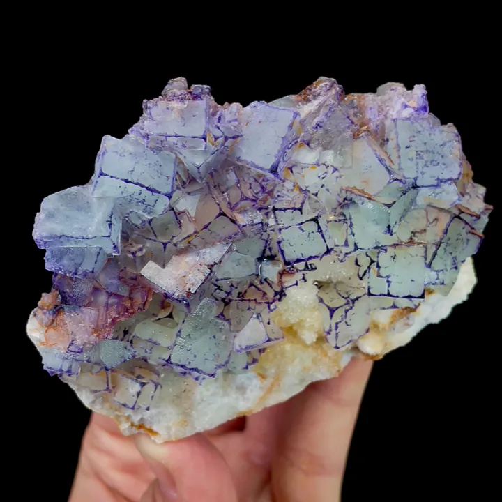 Natural Purple Pattern Fluorite, Mineral Specimen:Guizhou,China (90*70*25MM) image