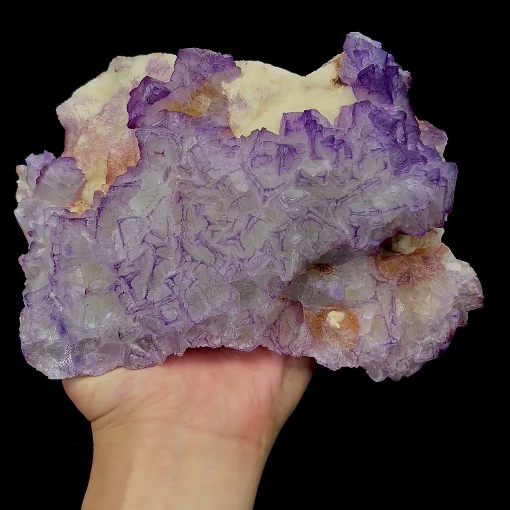 Natural Purple Pattern Fluorite Mineral Specimen,High Quality Specimen,GUIZHOU,CHINA(170*120*50mm) image
