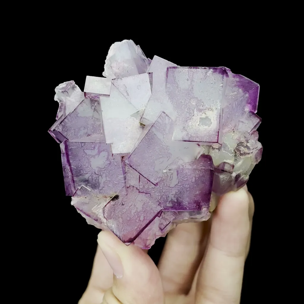 Natural Purple Pattern Fluorite Mineral Specimen,High Quality Specimen,GUIZHOU,CHINA(65*70*35mm) image