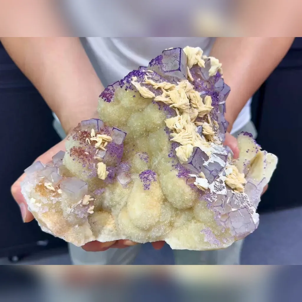 Natural Purple Patterned Fluorite comes from Guizhou,China 190*125*150MM image