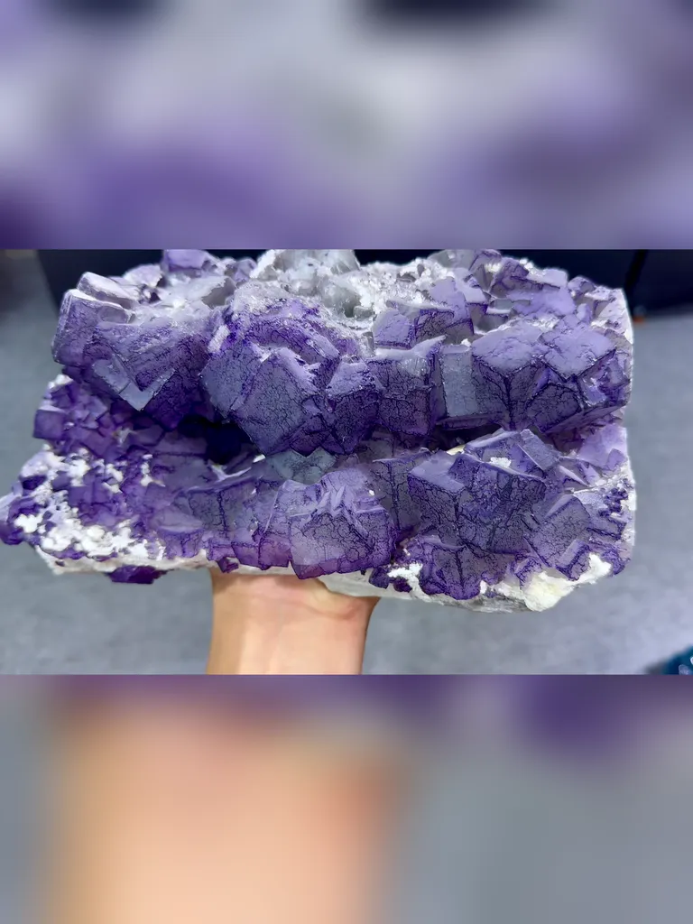 Natural Purple Patterned Fluorite comes from Guizhou,China 230*120*100MM - image 2