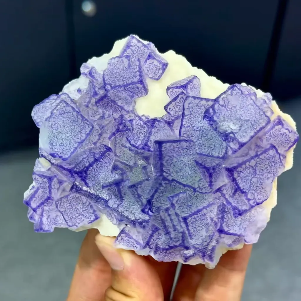 Natural Purple Patterned Fluorite comes from Guizhou,China 90*70*25MM image