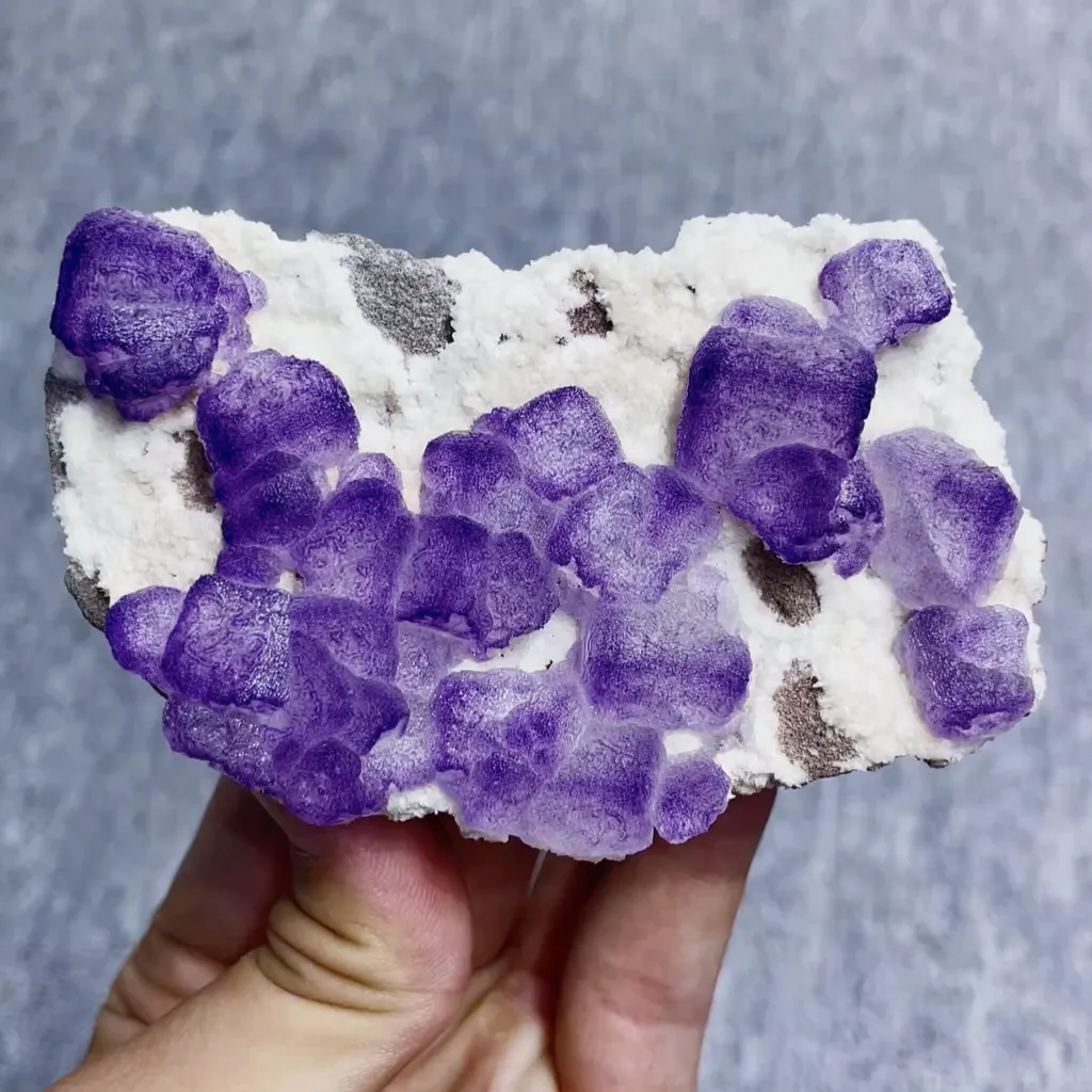 Natural Purple Patterned Fluorite comes from Guizhou,China 95*60*30MM image