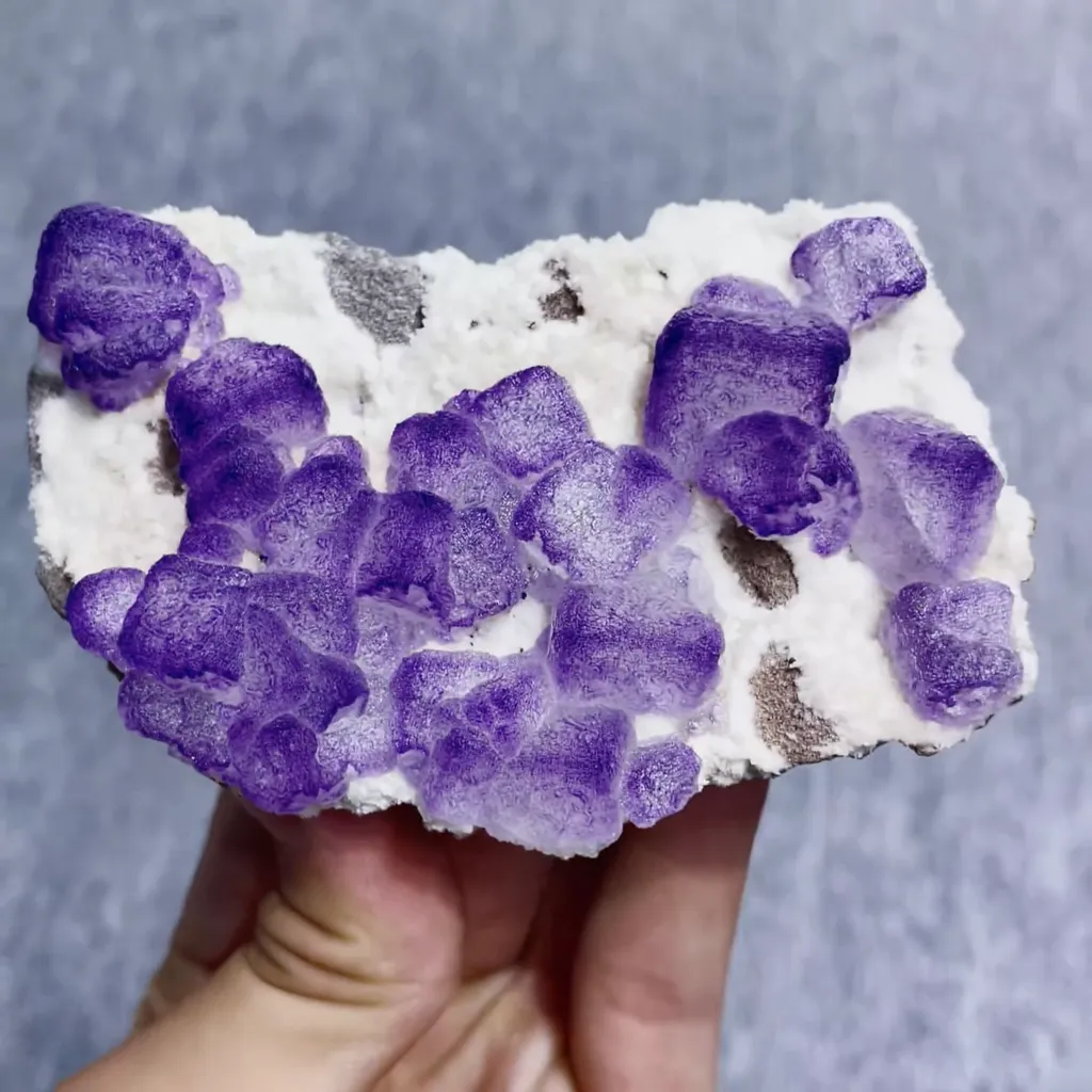 Natural Purple Patterned Fluorite comes from Guizhou,China 95*60*30MM - image 2