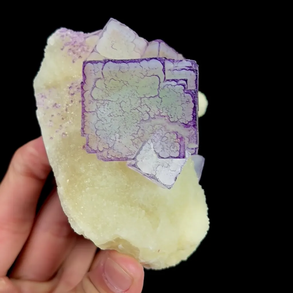 Natural Purple Patterned Fluorite, Mineral Specimen:Guizhou,China (110*105*70MM) - image 4