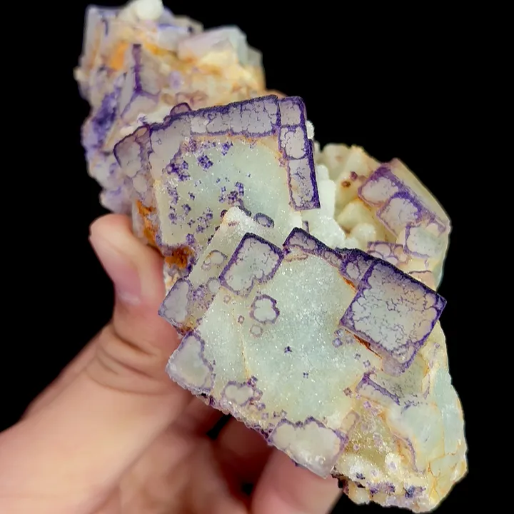 Natural Purple Patterned Fluorite, Mineral Specimen:Guizhou,China (120*60*45MM) image