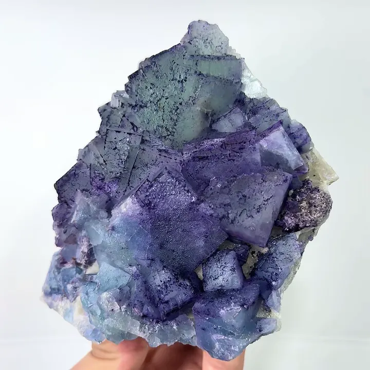 Natural Purple Patterned Fluorite, Mineral Specimen:Guizhou,China (135*120*55MM) image