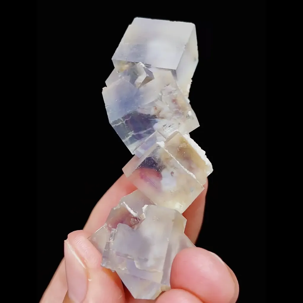 Natural Purple Phantom Cube Fluorite comes from Yaogangxian,Hunan 25*70*25MM image