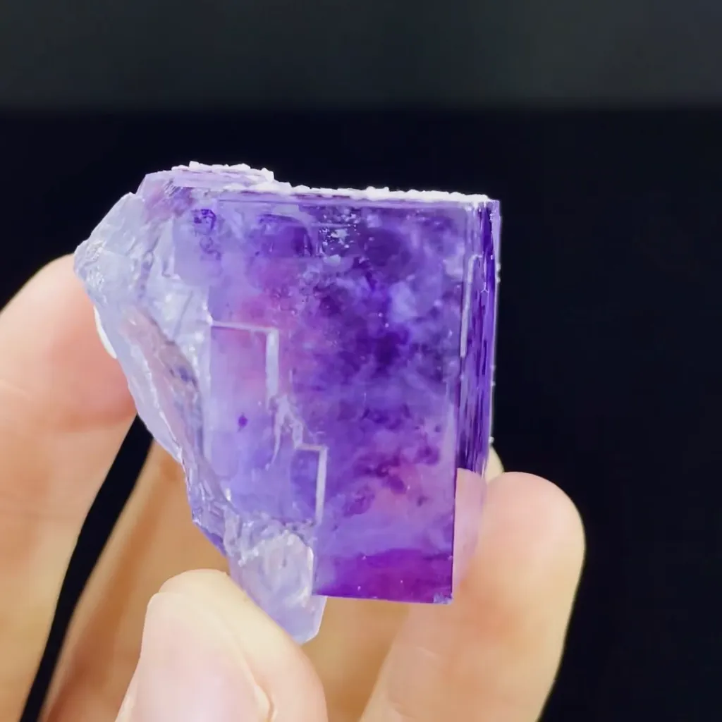 Natural Purple Phantom Cube Fluorite comes from Yaogangxian,Hunnan 35*30*30MM image