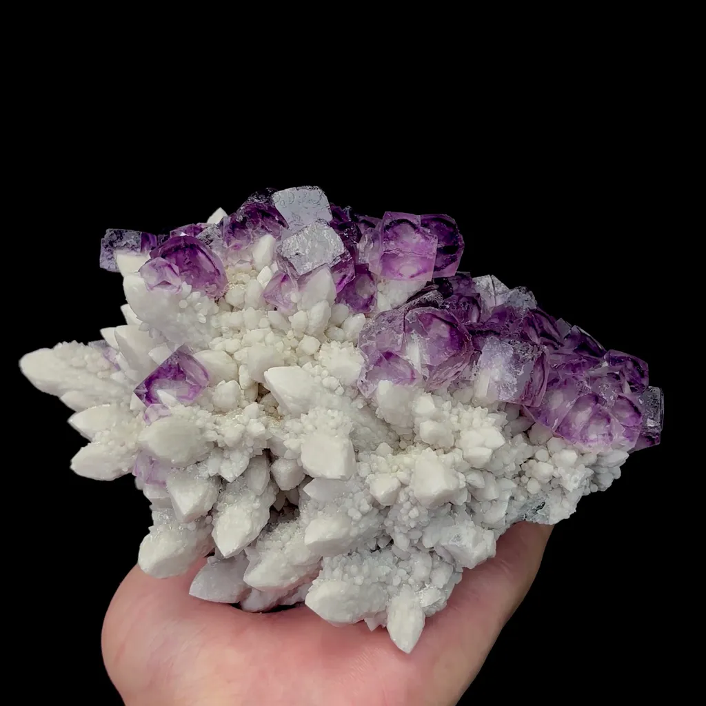 Natural Purple Phantom Cubic Fluorite and Candle Crystal Mineral Specimen,High Quality Specimen,INNER MONGOLIA,CHINA(140*110*90mm) - image 4