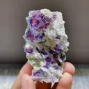Natural Purple Phantom Cubic Fluorite and Quartz Symbiosis comes from Yindu,Inner Mongolia 40*70*15MM - image 3