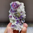 Natural Purple Phantom Cubic Fluorite and Quartz Symbiosis comes from Yindu,Inner Mongolia 40*70*15MM - image 1