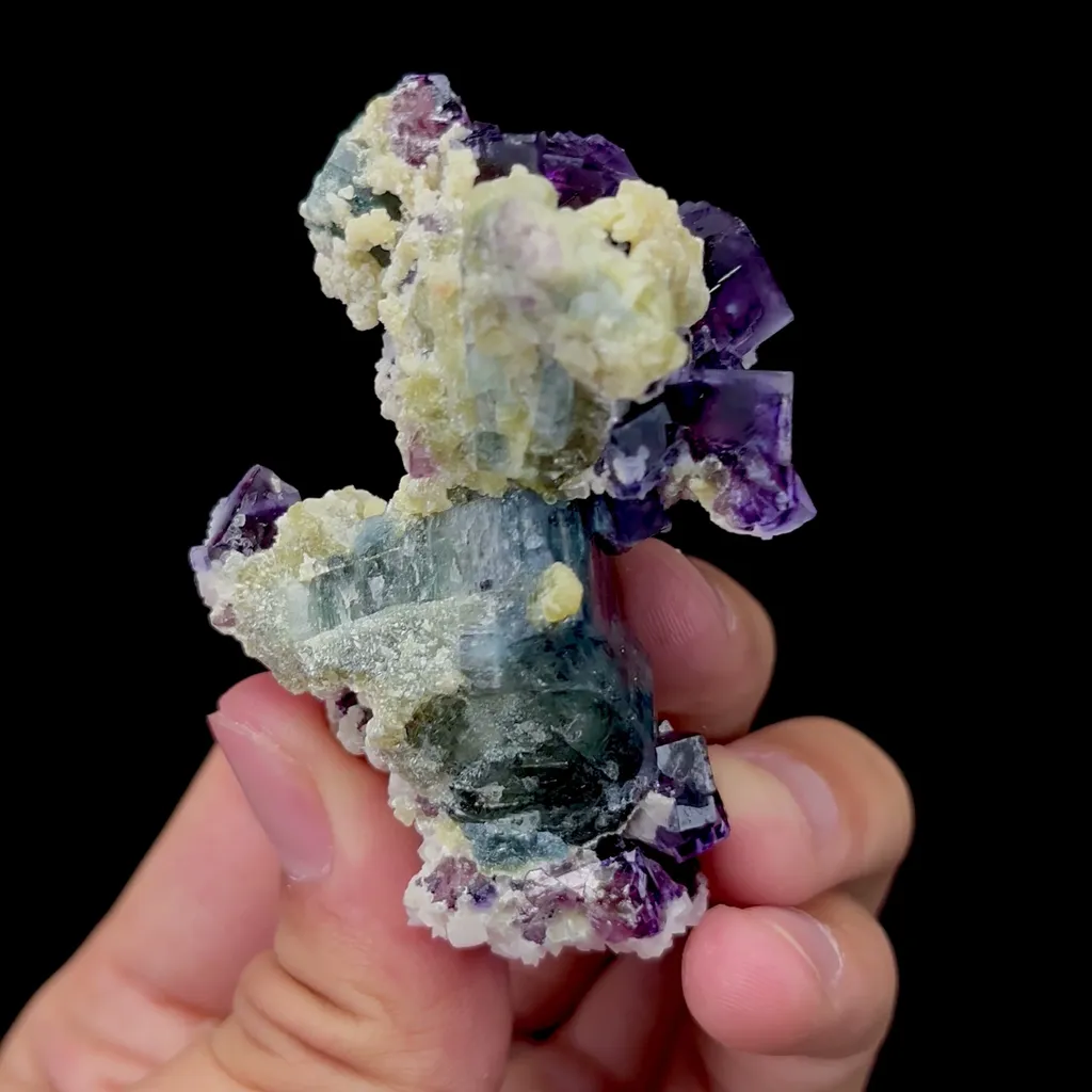 Natural Purple Phantom Fluorite and Apatite and Mica Mineral Specimen,High Quality Specimen,YINDU,INNER MONGOLIA,CHINA(46*31*65mm) - image 4