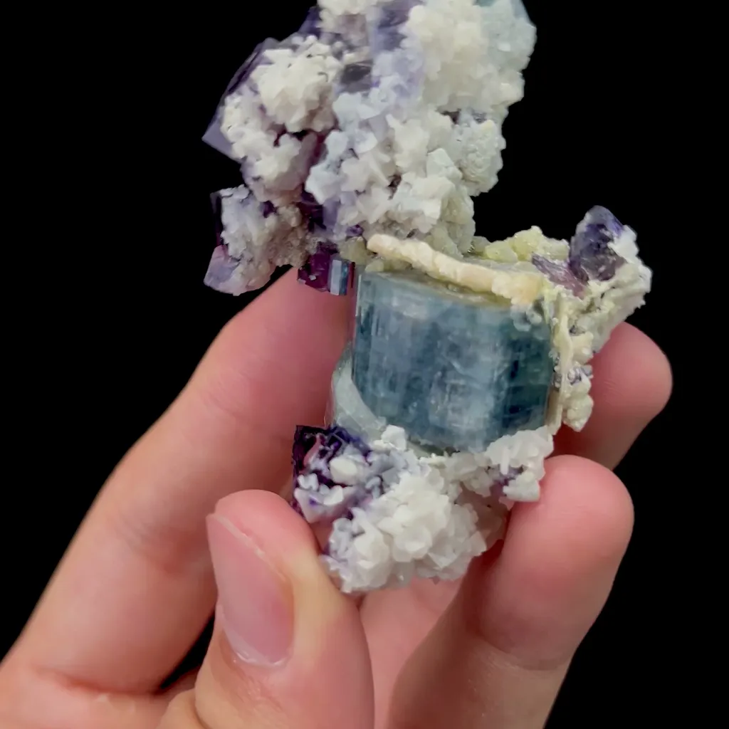 Natural Purple Phantom Fluorite and Apatite and Mica Mineral Specimen,High Quality Specimen,YINDU,INNER MONGOLIA,CHINA(46*31*65mm) - image 3