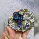 Natural Purple Phantom Fluorite and Arsenopyrite and Pyrite Symbiosis comes from Yaogangxian,Hunan 80*65*40MM - image 4