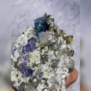Natural Purple Phantom Fluorite and Arsenopyrite and Pyrite Symbiosis comes from Yaogangxian,Hunan 80*65*40MM - image 3