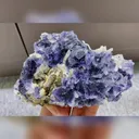 Natural Purple Phantom Fluorite and Arsenopyrite and Quartz Symbiosis Inner Mongolia,China 130*80*40MM - image 1
