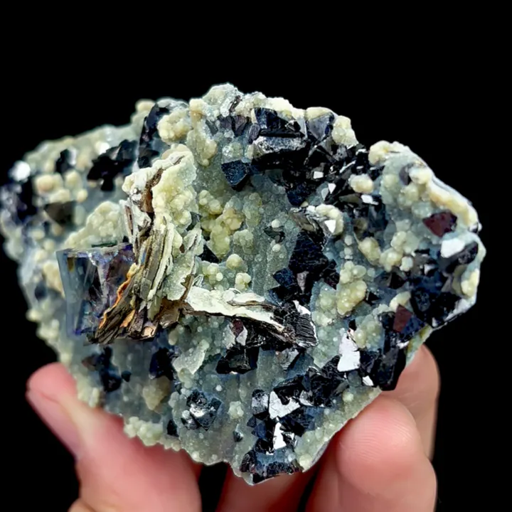 Natural Purple Phantom Fluorite and Arsenopyrite, Mineral Specimen: Inner Mongolia,China (85*50*25MM) - image 4