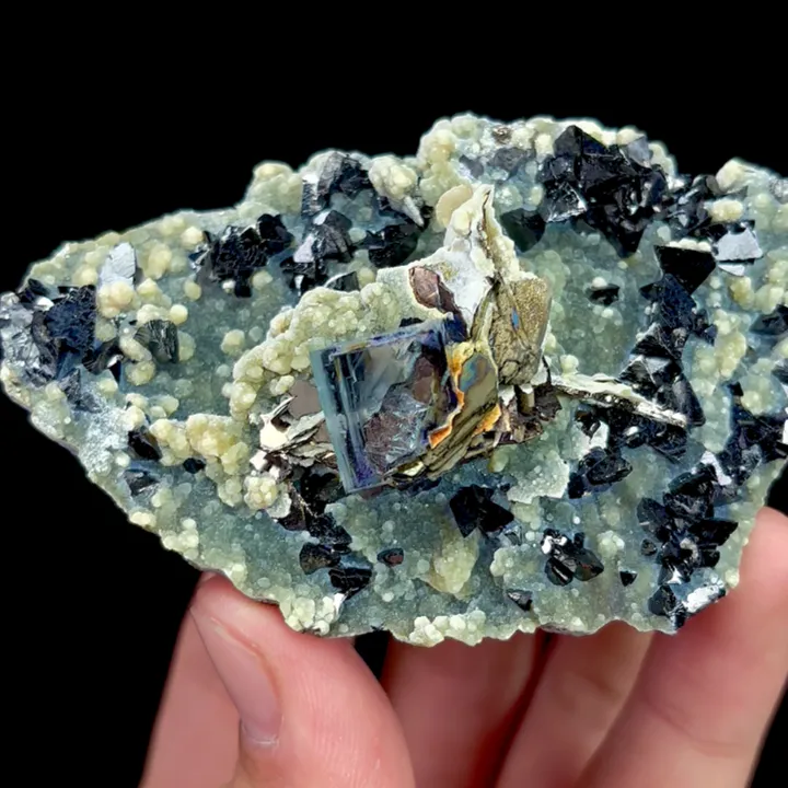 Natural Purple Phantom Fluorite and Arsenopyrite, Mineral Specimen: Inner Mongolia,China (85*50*25MM) - image 3