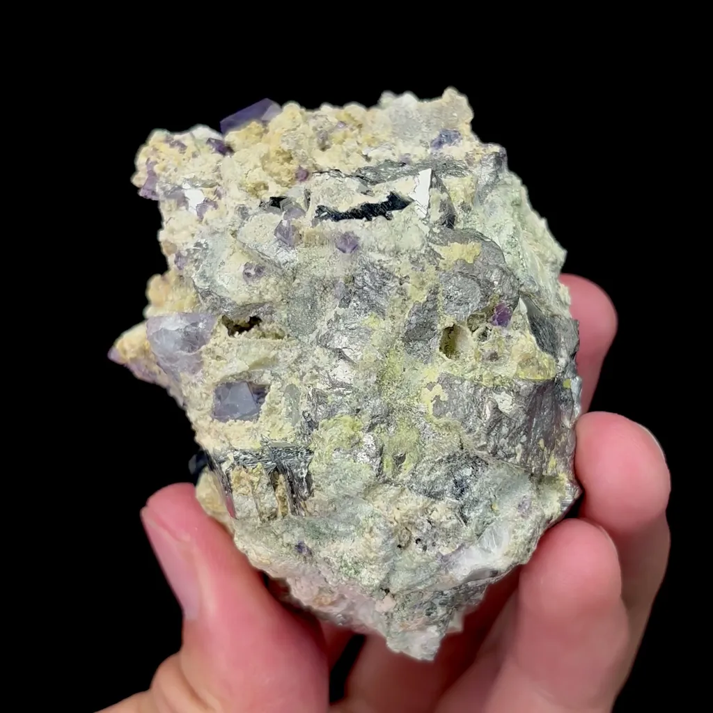 Natural Purple Phantom Fluorite and Arsenopyrite Mineral Specimen,High Quality Specimen,YAO GANG XIAN,HUNAN,CHINA(56*45*68mm) - image 4