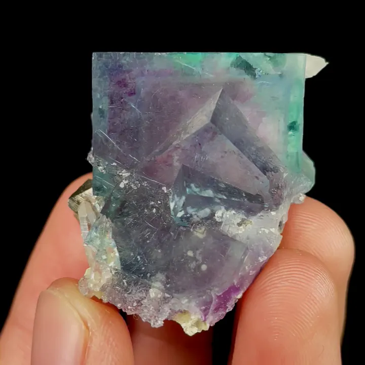 Natural Purple Phantom Fluorite and Arsenopyrite, Mineral Specimen:Yaogangxian,Hunan (25*30*20MM) - image 5