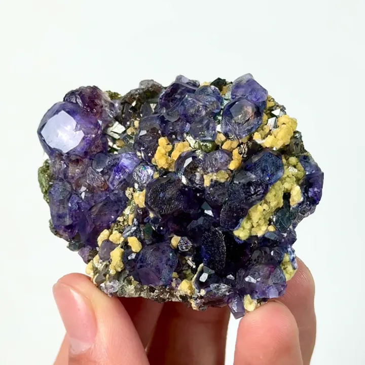 Natural Purple Phantom Fluorite and Arsenopyrite, Mineral Specimen:Yaogangxian,Hunan (65*45*20MM) - image 2