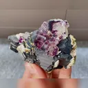 Natural Purple Phantom Fluorite and Black Wolframite comes from Yaogangxian,Hunan 85*55*30MM - image 2