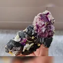 Natural Purple Phantom Fluorite and Black Wolframite comes from Yaogangxian,Hunan 85*55*30MM - image 3