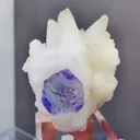 Natural Purple Phantom Fluorite and Calcite coexist comes from Shangbao,Hunan  50*40*55MM - image 1