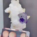 Natural Purple Phantom Fluorite and Calcite coexist comes from Shangbao,Hunan  50*40*55MM - image 3