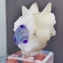 Natural Purple Phantom Fluorite and Calcite coexist comes from Shangbao,Hunan  50*40*55MM - image 2