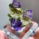 Natural Purple Phantom Fluorite and Calcite Coexist comes from Yaogangxian,Hunan 30*25*30MM - image 1