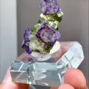Natural Purple Phantom Fluorite and Calcite Coexist comes from Yaogangxian,Hunan 30*25*30MM - image 3