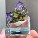 Natural Purple Phantom Fluorite and Calcite Coexist comes from Yaogangxian,Hunan 30*25*30MM - image 4