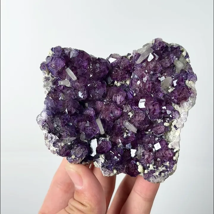 Natural Purple Phantom Fluorite and Calcite, Mineral Specimen: Inner Mongolia,China (85*80*30MM) - image 4