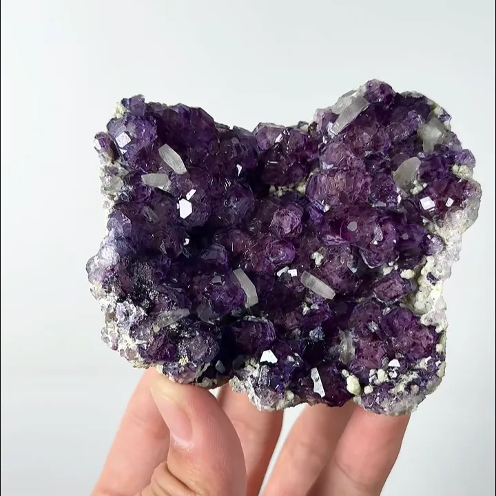 Natural Purple Phantom Fluorite and Calcite, Mineral Specimen: Inner Mongolia,China (85*80*30MM) - image 3