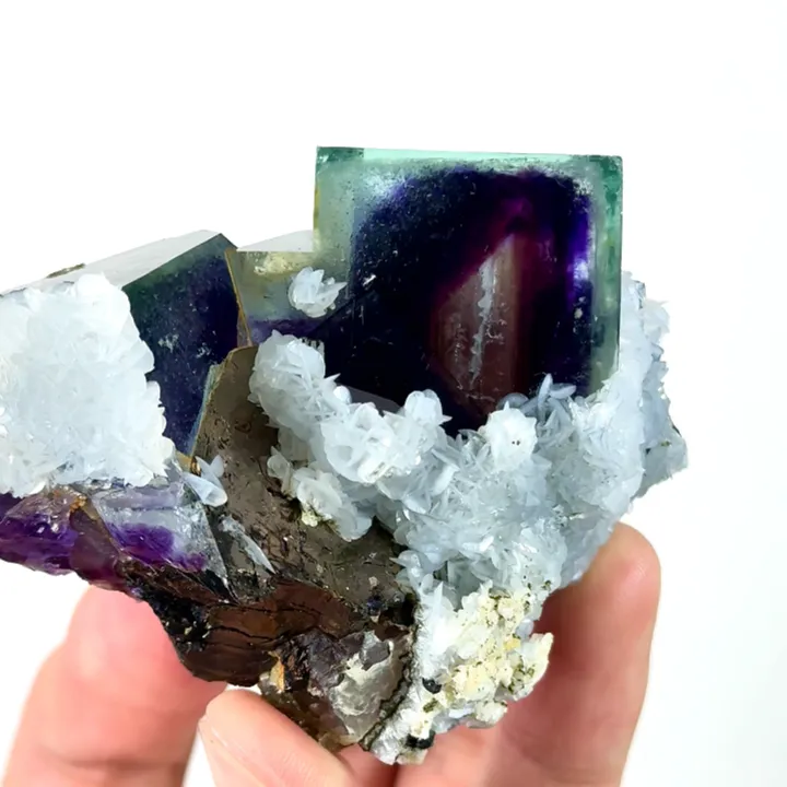 Natural Purple Phantom Fluorite and Calcite, Mineral Specimen: Yindu,Inner Mongolia (70*50*55MM) - image 3