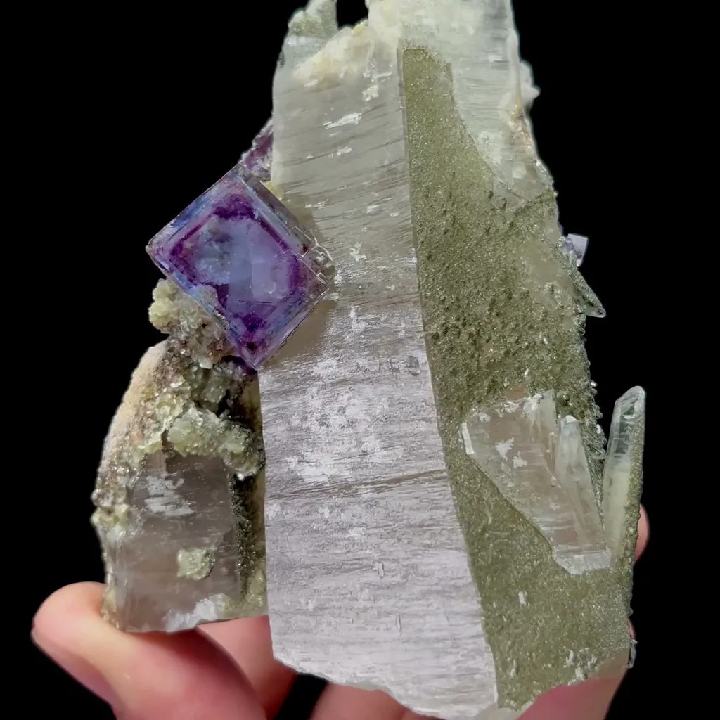 Natural Purple Phantom Fluorite and Calcite Mineral Specimen,High Quality Specimen,YAO GANG XIAN,HUNAN,CHINA(53*70*94mm) image