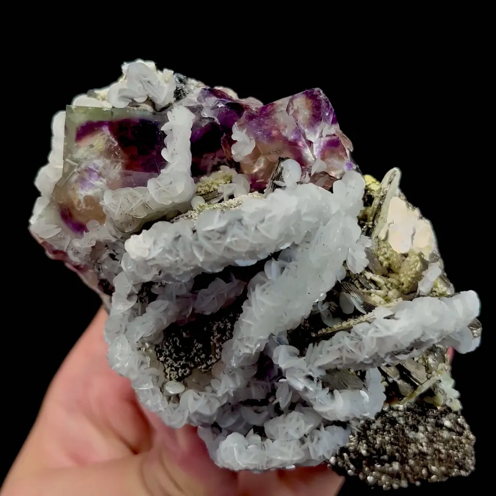 Natural Purple Phantom Fluorite and Calcite Mineral Specimen,High Quality Specimen,YINDU,INNER MONGOLIA,CHINA(110*80*55mm) - image 2