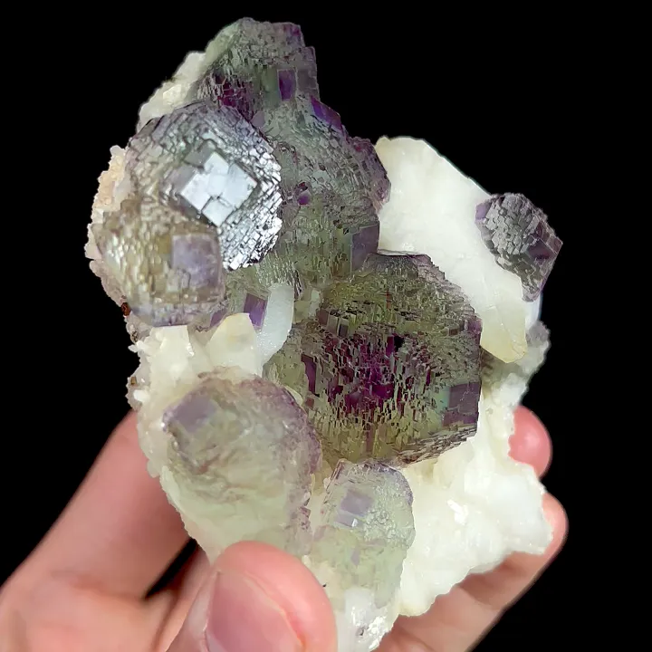 Natural Purple Phantom Fluorite and Calcite, Mineral Specimen:Shangbao,Hunan (75*90*40MM) - image 4