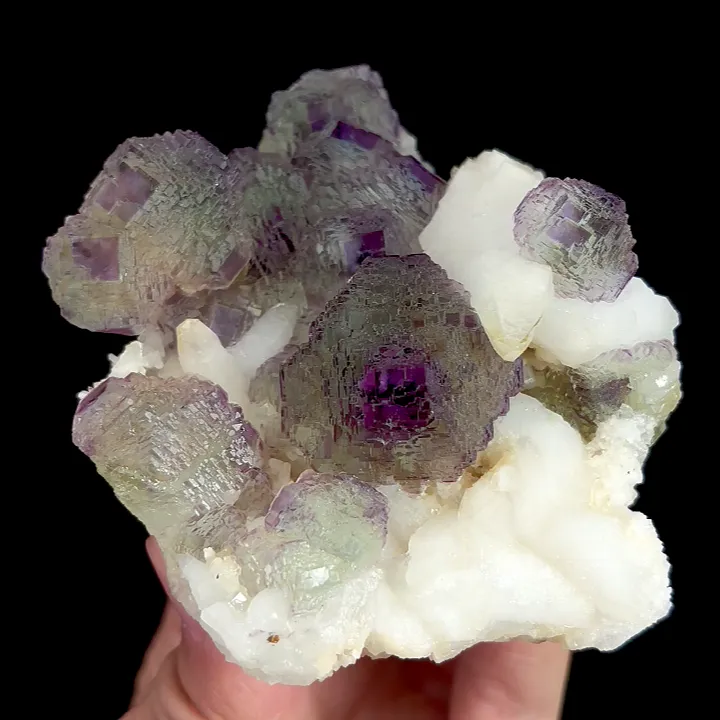 Natural Purple Phantom Fluorite and Calcite, Mineral Specimen:Shangbao,Hunan (75*90*40MM) - image 5