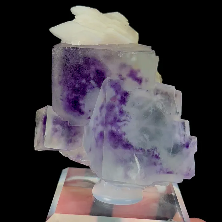 Natural Purple Phantom Fluorite and Calcite, Mineral Specimen:Yaogangxian,Hunan (50*50*20MM) - image 4