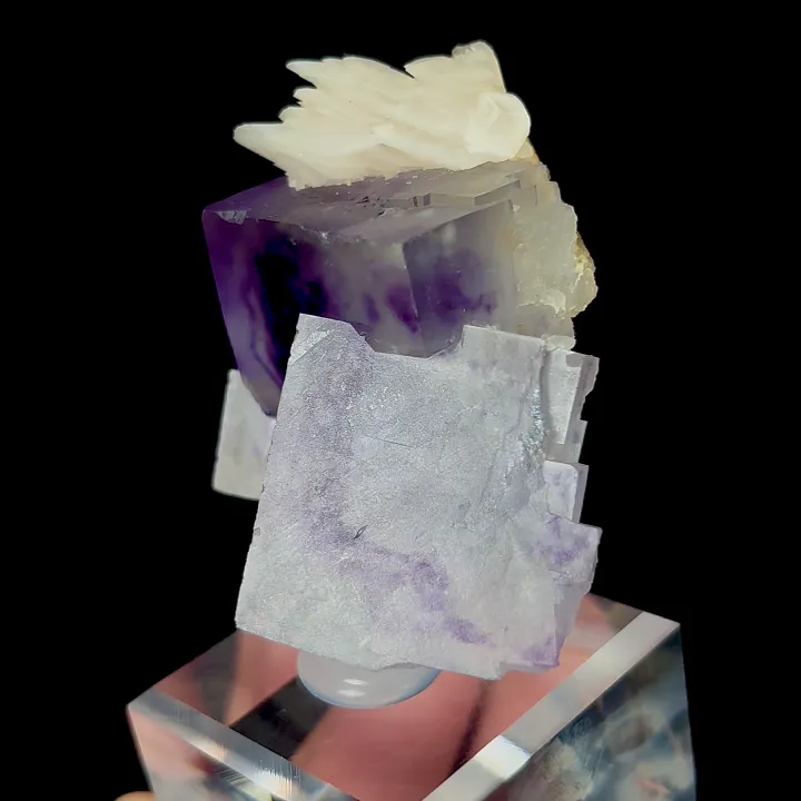 Natural Purple Phantom Fluorite and Calcite, Mineral Specimen:Yaogangxian,Hunan (50*50*20MM) - image 3